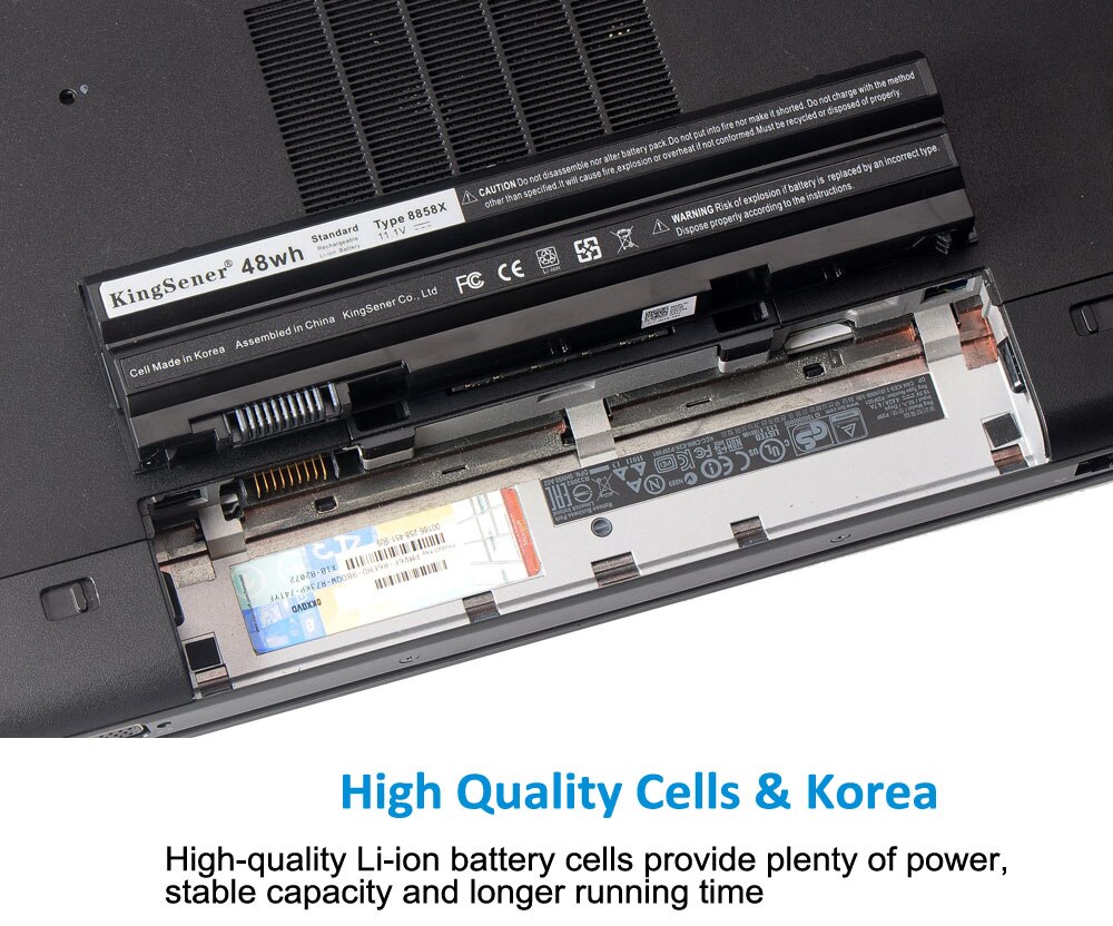 KingSener Korea Cell 8858X Laptop Battery For DELL Inspirion 15 5520 7720 7520 5720 5420 5425 5525 451-11695 10.8V 48WH