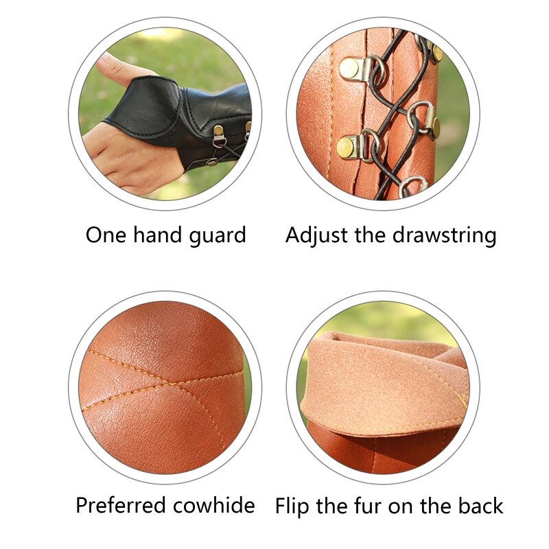 Handmade Leather Forearm Protector Bracers Fit Most People's Arms for Archery Enthusiast Practice Wear-resisting