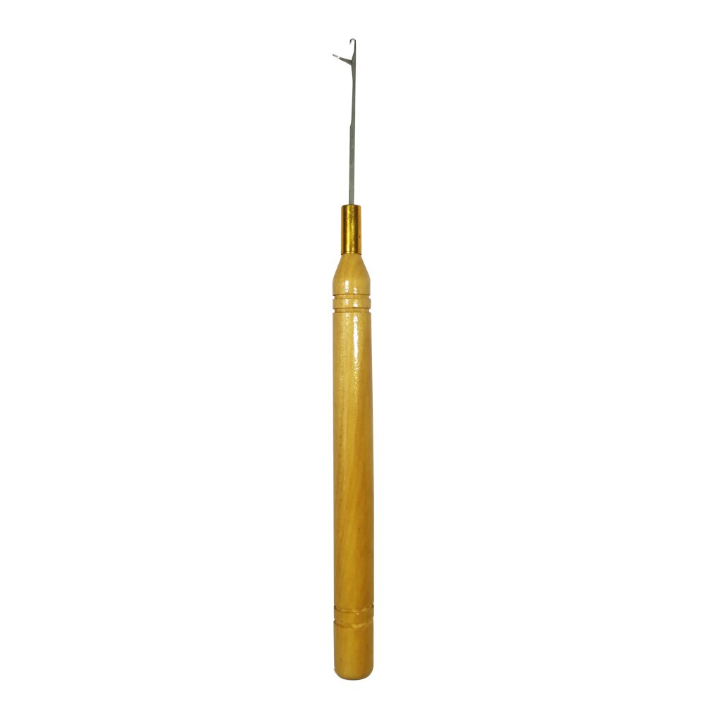 Aguja de tracción de gancho de madera para extensiones de cabello, herramienta para Micro cuentas de silicona, ganchillo para extensiones de cabello, herramientas para hacer pelucas, 1 unids/lote: 1pcs Hook Needles