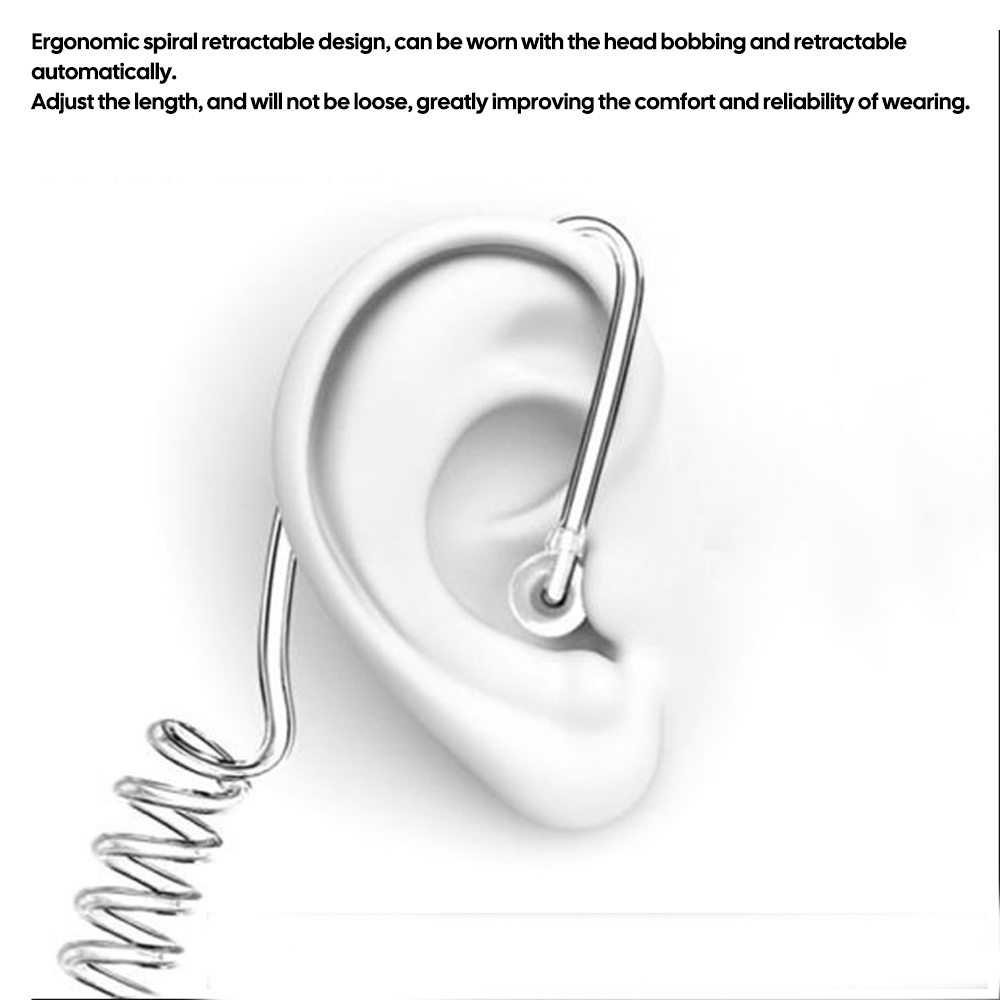 3.5mm Single Side Cell Phone Headset Single Hearing Radiation Headset Vacuum Spiral Tube Air Conduit MP3/4 Use