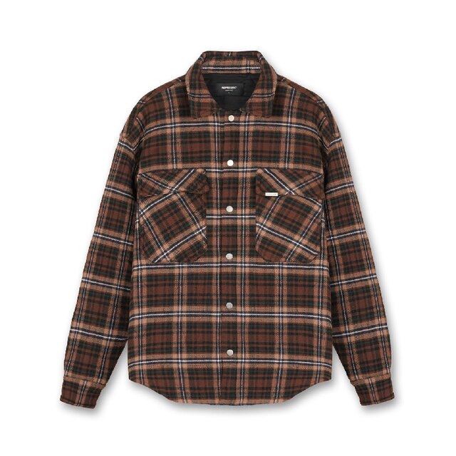 20FW Represent QUILTED OVERSHIRT Men Women Heavy Weight Plaid Fabric Represent Shirt Oversize Fit Blouse