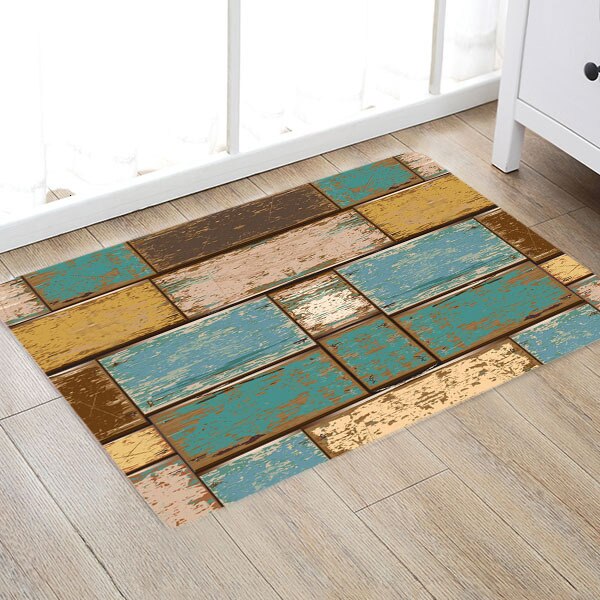 Tapis de sol de cuisine en Grain de bois ancre | Tapis de sol de porte, tapis antidérapant pour salon, couloir chambre à coucher, salle de bain, tapis de sol: 2 / 40 cm x 60 cm