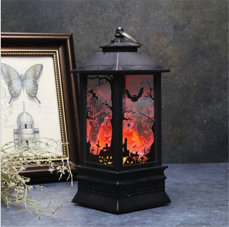 Halloween LED Night Light Portable Halloween Pattern Lamp Handled Halloween Party Decoration