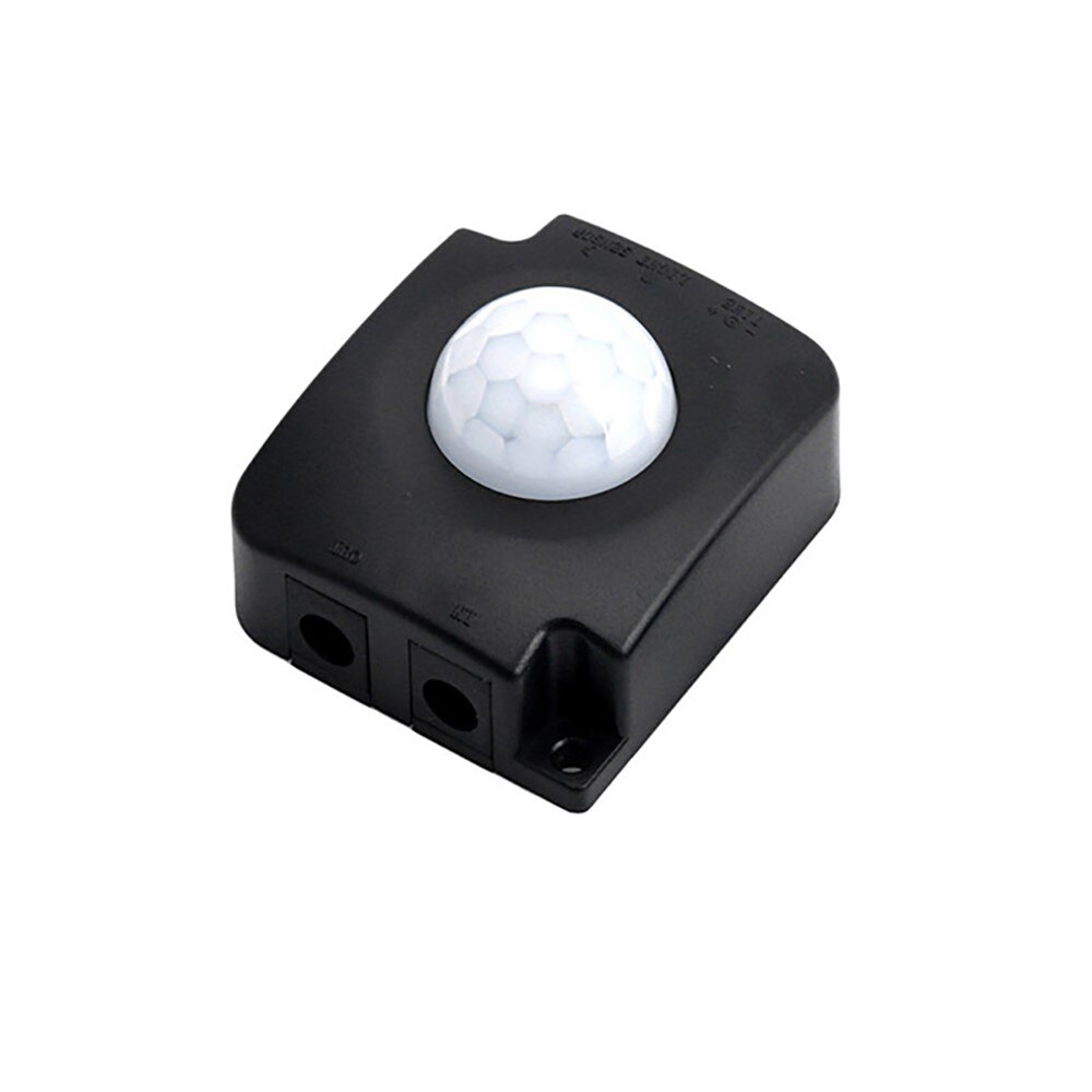 2PCS PIR body sensor detector 5V 24V body induction switch Infrared inductor LED light switch: Black