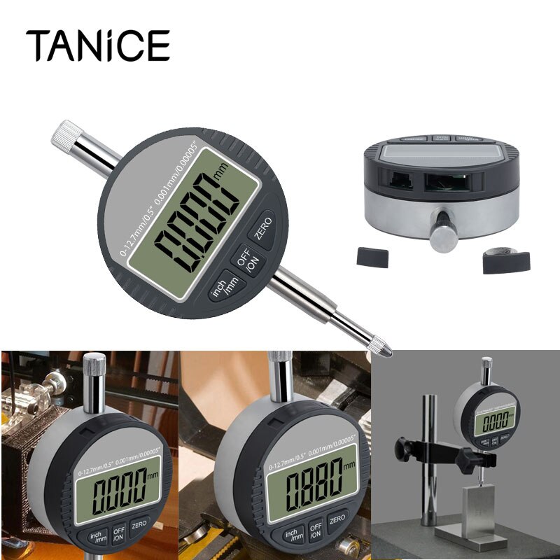 TANiCE DTI Digital Dial Indicator 0.001/0.00005'' Dial Test Indicators Digital Probe Indicator Dial Test Gauge Range 0-12.7mm