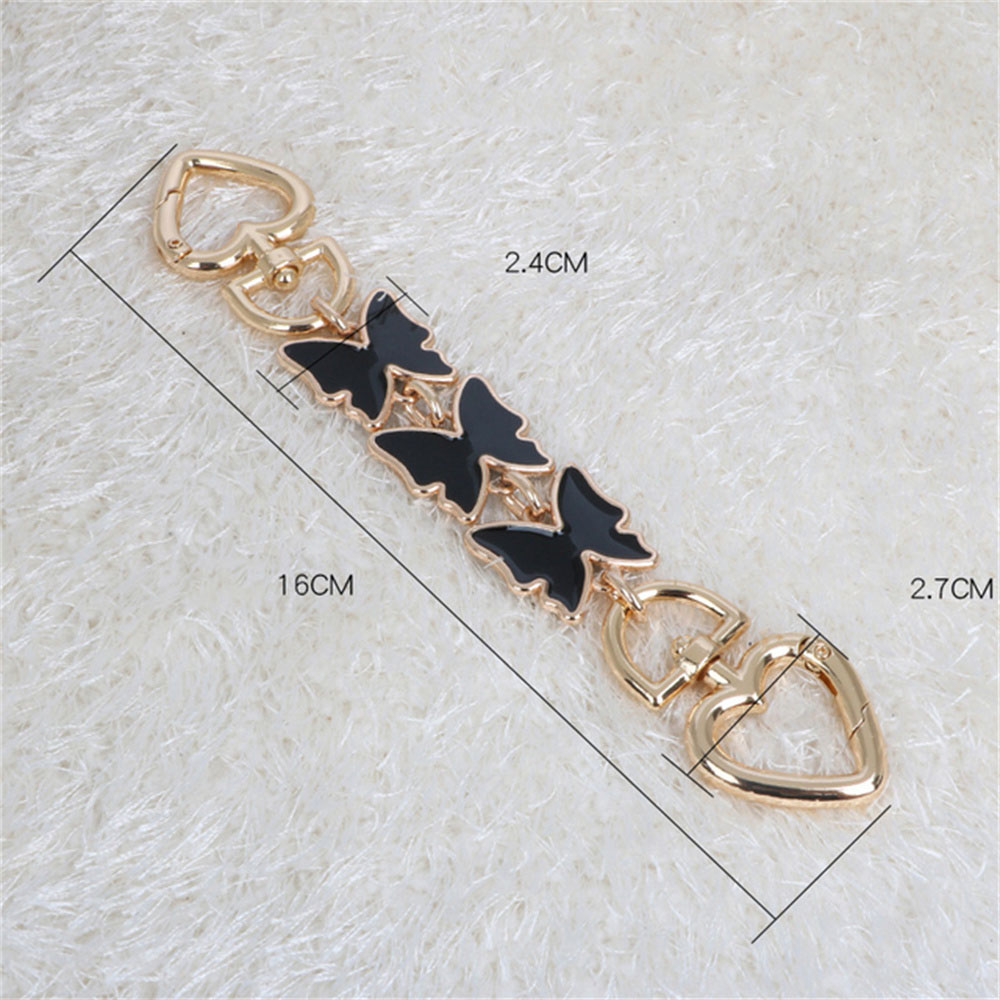 Förlängd kärlekshjärtkedjerem för handväska väsktillbehör handtag förlängning axelrem kedja väskrem gör-det-själv väskdelar: Rosa guld