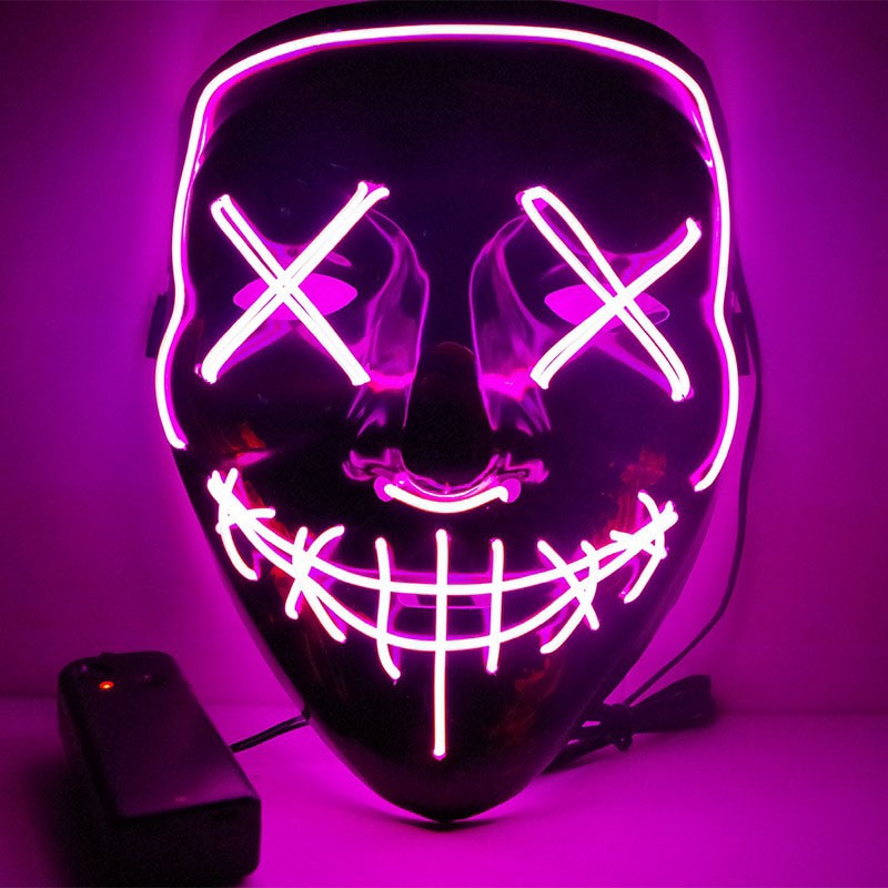 Halloween led maske purge masker valg mascara kostume dj party light up masker glød i mørke mascara horror maske glødende