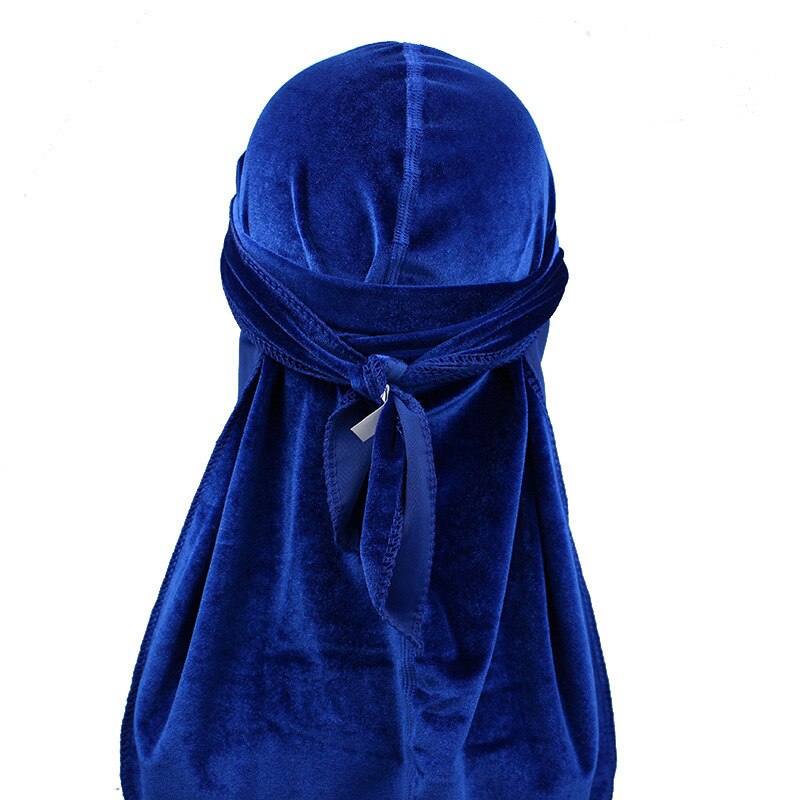 Durag – Bandana respirant en velours pour hommes et femmes, couvre-chef à longue queue, solide, bandeau de basket-ball de rue, Hip hop,