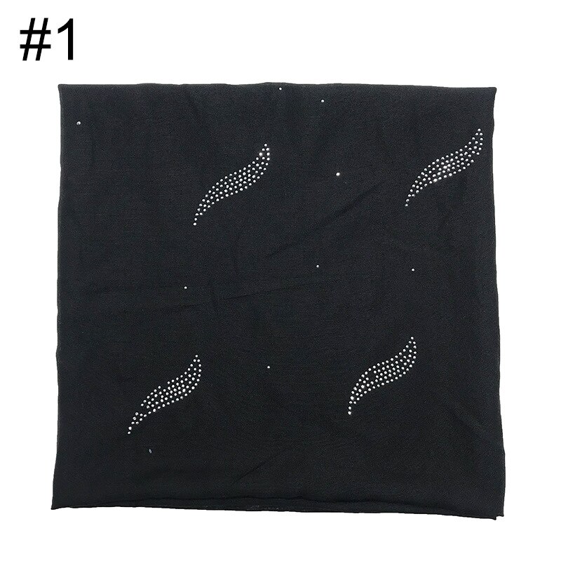 1PC musulman foulard bandana solide écharpe chaude strass châles carré pashmina femmes populaire silencieux islamique hijab: 1