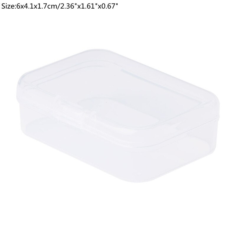 1 Pc Rectangular Plastic Clear Transparent Storage Box Collection Container Organizer Small Items Holder Mini Box: style 3