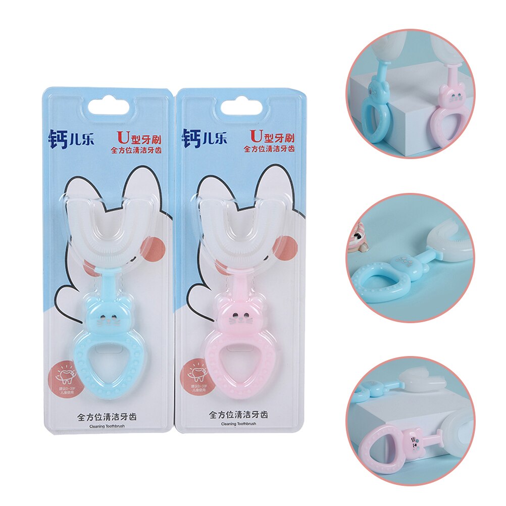 2Pcs Kids Tandenborstels Handmatige Tandenborstels Siliconen Tandenborstels Voor Kinderen