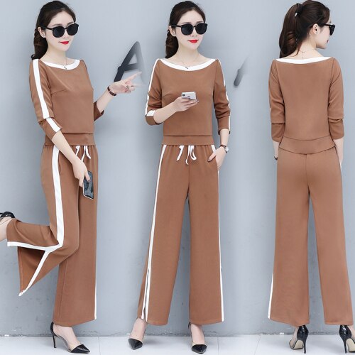 Green Two Piece Women Pants Sets Clothing Women Set Grey Summer Women's Suit Top&pants Set Conjunto Feminino