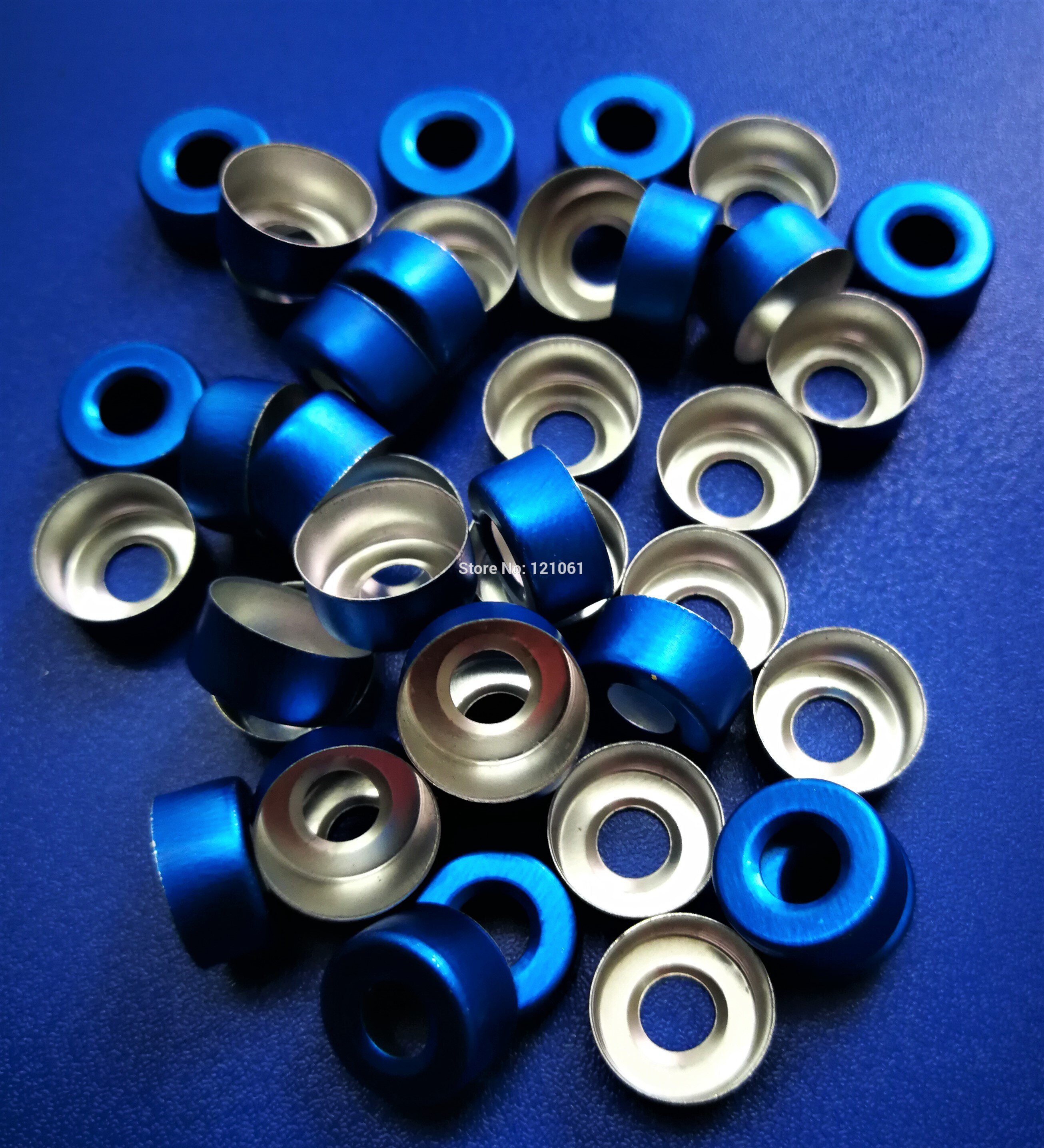 13mm aluminium doppen  ,300 stuks/partij, gekleurde farmaceutische doppen, aluminium doppen voor geplooide glazen injectieflacons