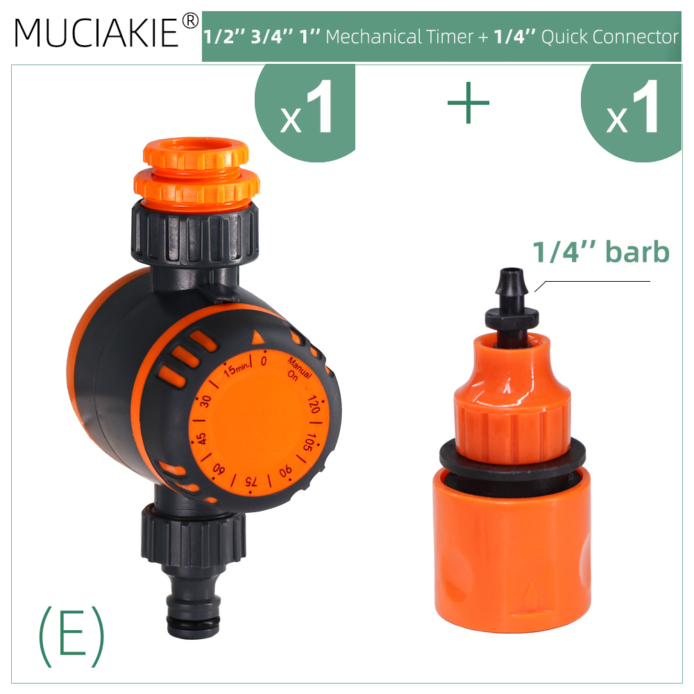 Intelligent Garden Mechanical Watering Timer Irrigation Automatic Controller for Greenhouse Faucet Hose 120min Sprinkler System: E