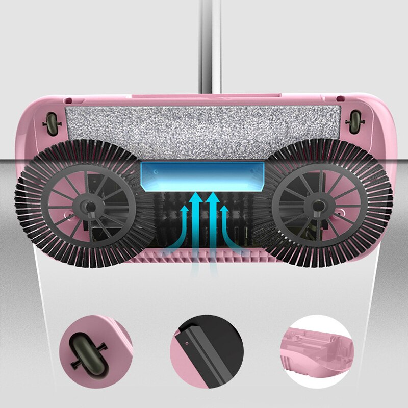 Usine Direct main pousser vadrouille balayeuse tout-en-un vadrouille balayeuse magique balai pelle à poussière en acier inoxydable balayage Machine maison nettoyage