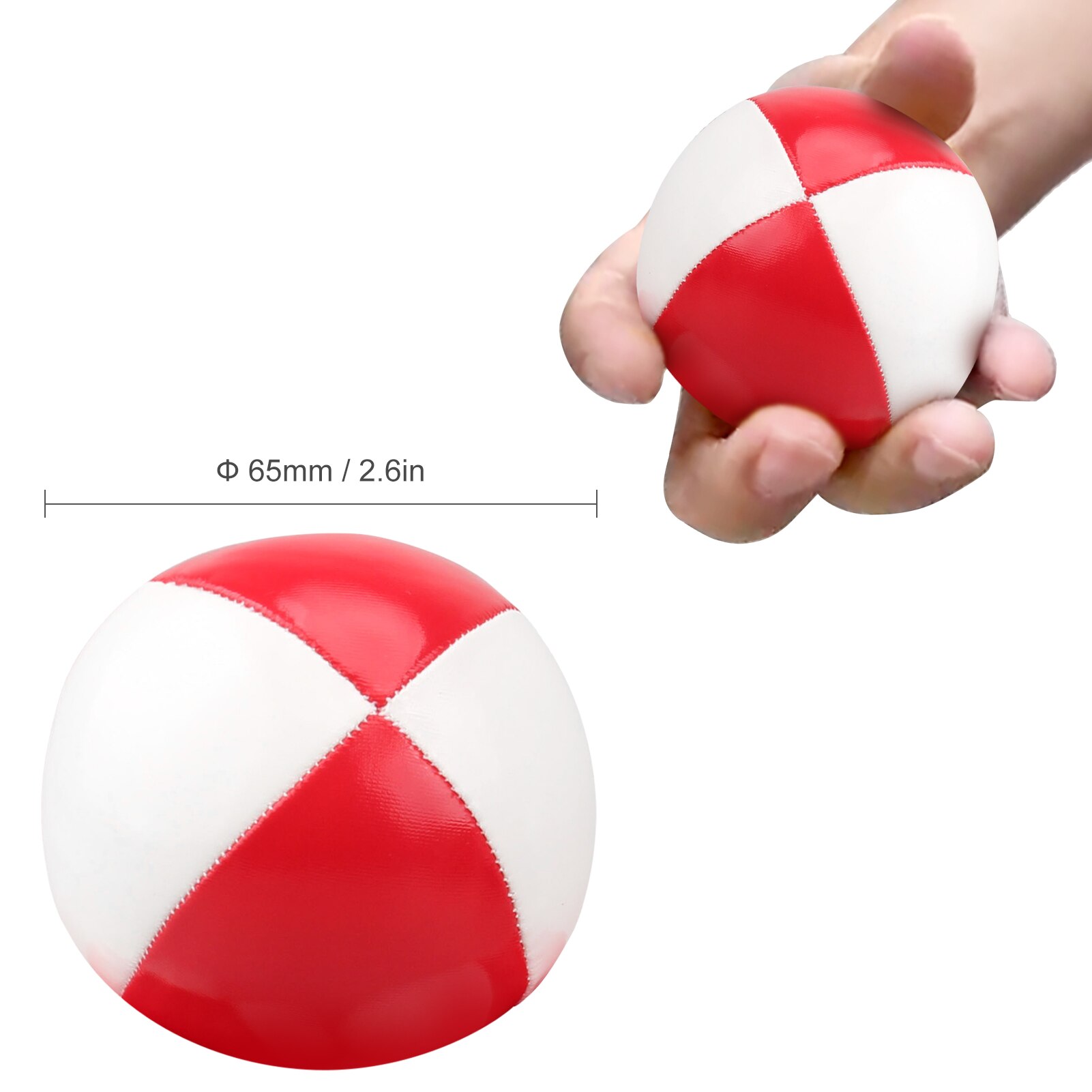 3pcs Set Juggling Balls 65mm PU Stuffed Balls Juggling Set for Kids Beginners Home Office Fitness Equipment