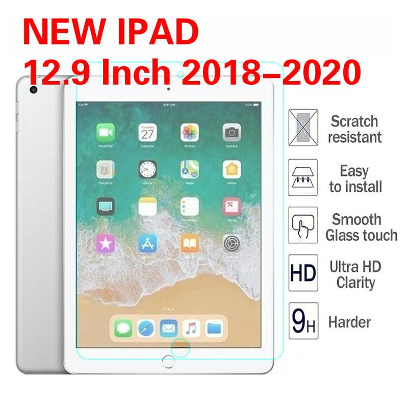 Tempered Glass Film Screen Protector for iPad 6th 5th Generation Air Air2 Pro 9.7 Protective Film Glass for ipad 5 6: 12.9 Inch 2018-2020