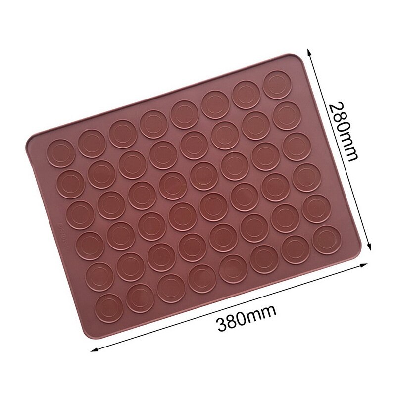 Makron sett macaron silikon matte non-stick bakeform sett 48 kapasitet macaron pot kake dekorere forsyninger hjem: Rosa