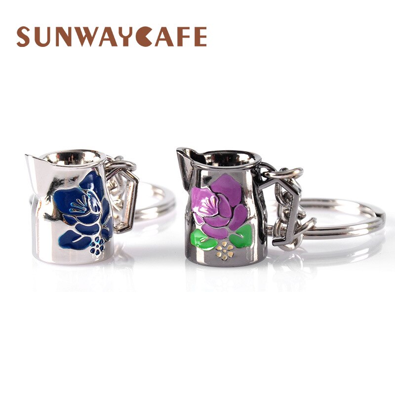 Couple Espresso Accessories Coffee Key Chain Mini Coffee Tamper Beautiful Coffee Keyring Cafe for Coffee Lovers Keychain