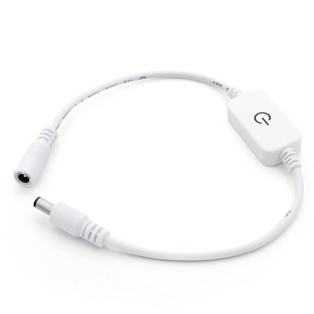 In-line strømafbryder tænd/sluk smart touch kabel hvid til jack arduino 12-24v strømafbryder sensor tænd/sluk hvid kabeldæmper