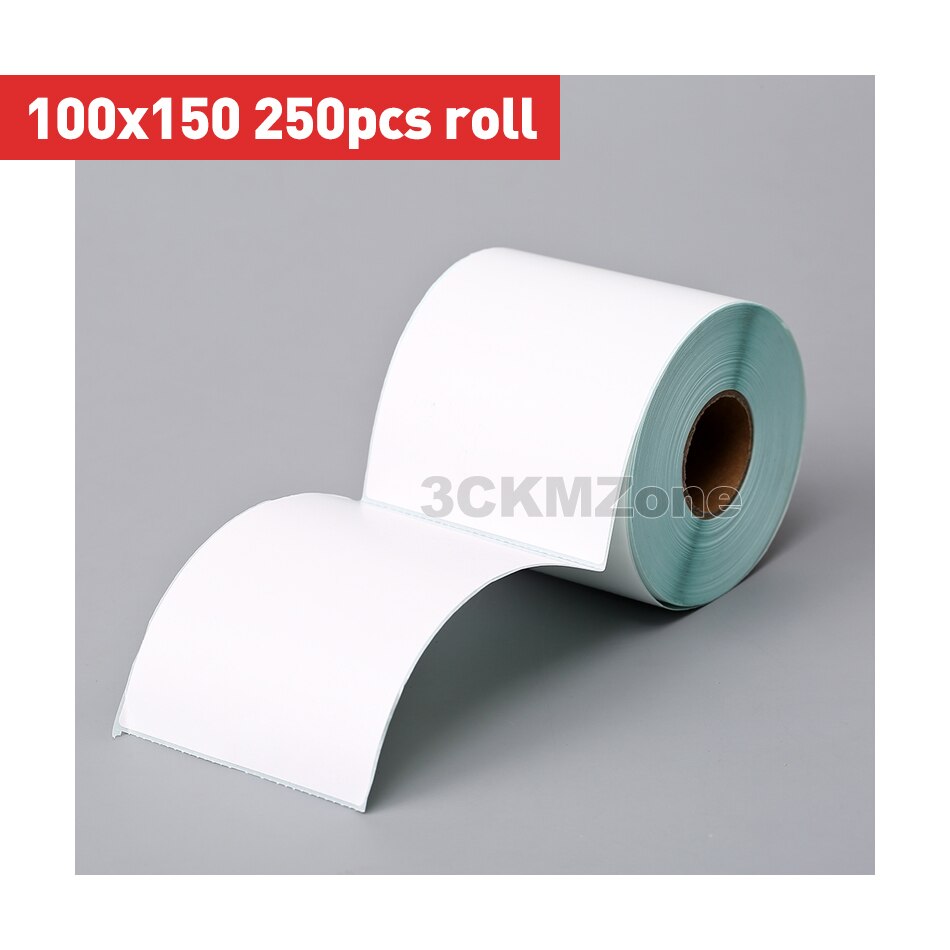 Pos 108mm 4 tommer termiske etiketter papirklistermærker stregkode etiket papir rulle hvid 100*100*500 or 100*150*250 or 100*150*500: Etiket -100-150-250