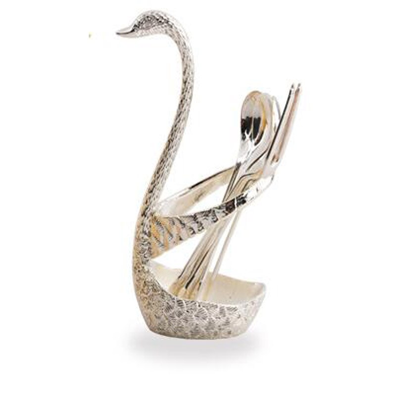 1 set gouden en zilveren zwaan fruit vork dessertset luxe gouden fruit dessert vork servies