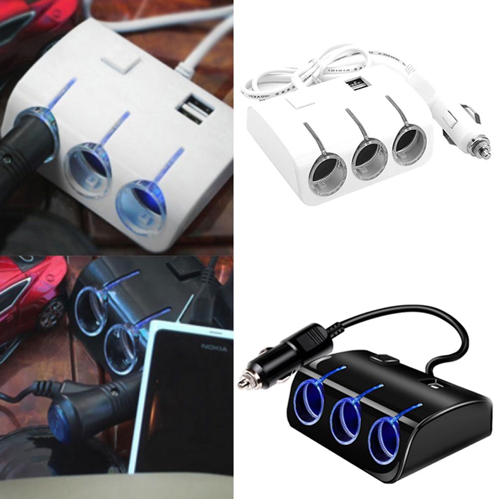 Dubbele usb-poort autolader 1.2a auto sigarettenaansteker splitter plug led autolader adapter voor iphone xr  xs 11 pro samsung  s10 s9