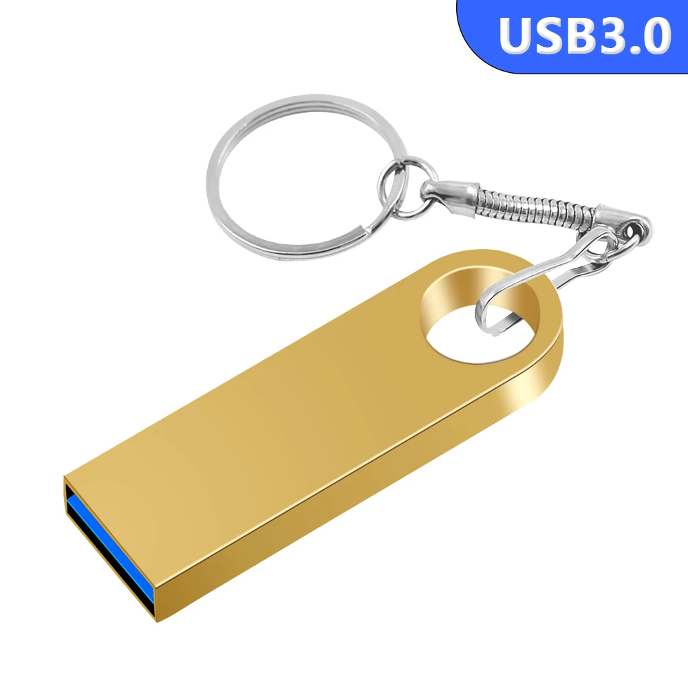 Metalen Sleutelhanger USB 3.0 Flash Drive Metalen Pen Drive 128GB 64GB 32GB 16GB 8GB Pendrive Waterdicht Geheugen Usb Stick hoge snelheid: WIT / 32 GB