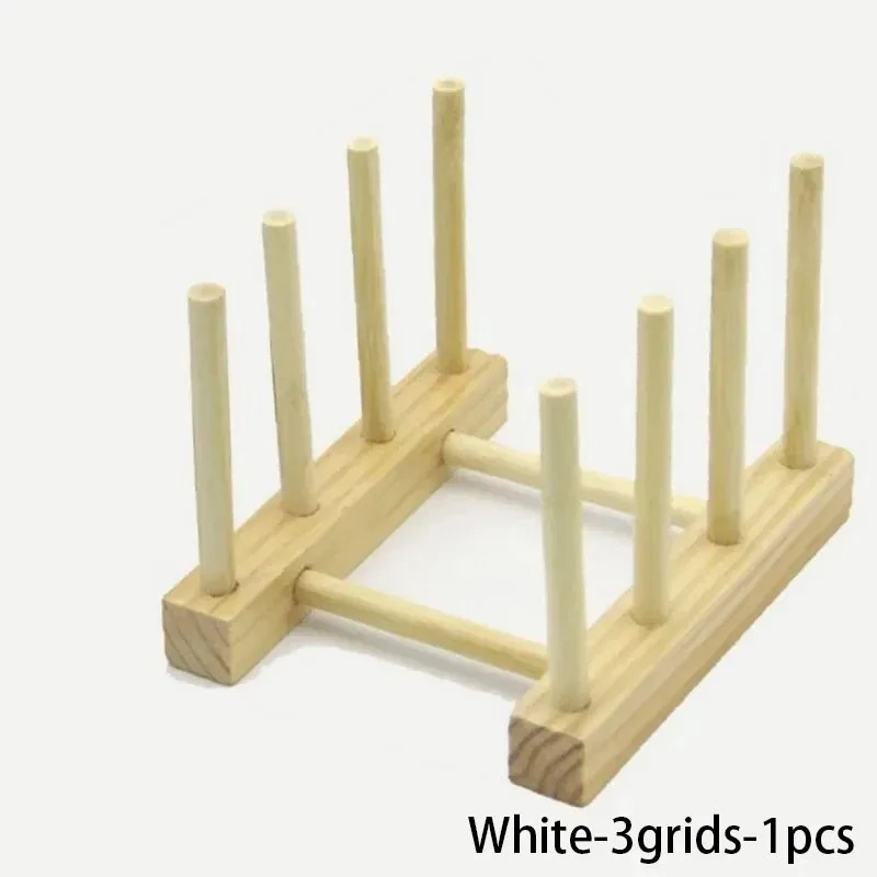 Wielofunkcyjny drewniany stojak na miski kuchenne Uchwyt na odpływ Organizer kuchenny Stojak na kubki Półka Stół Książka Wyświetlacz: żółte światło