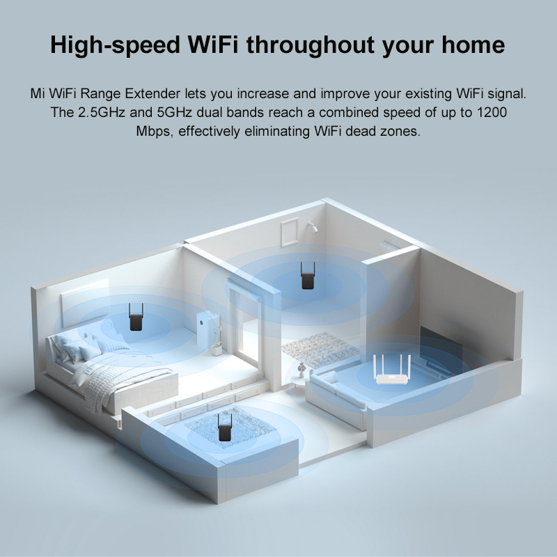 Global Version Xiaomi WiFi Range Extender AC1200 High-speed Wifi Create your own hotspot Repeater Network Mi Wifi Ethernet Port