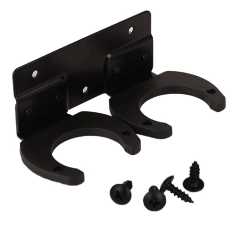 Colgador de micrófono inalámbrico, soporte para pared negro, organizador para espectáculos, accesorios para micrófonos, doble gancho con tornillos, KTV