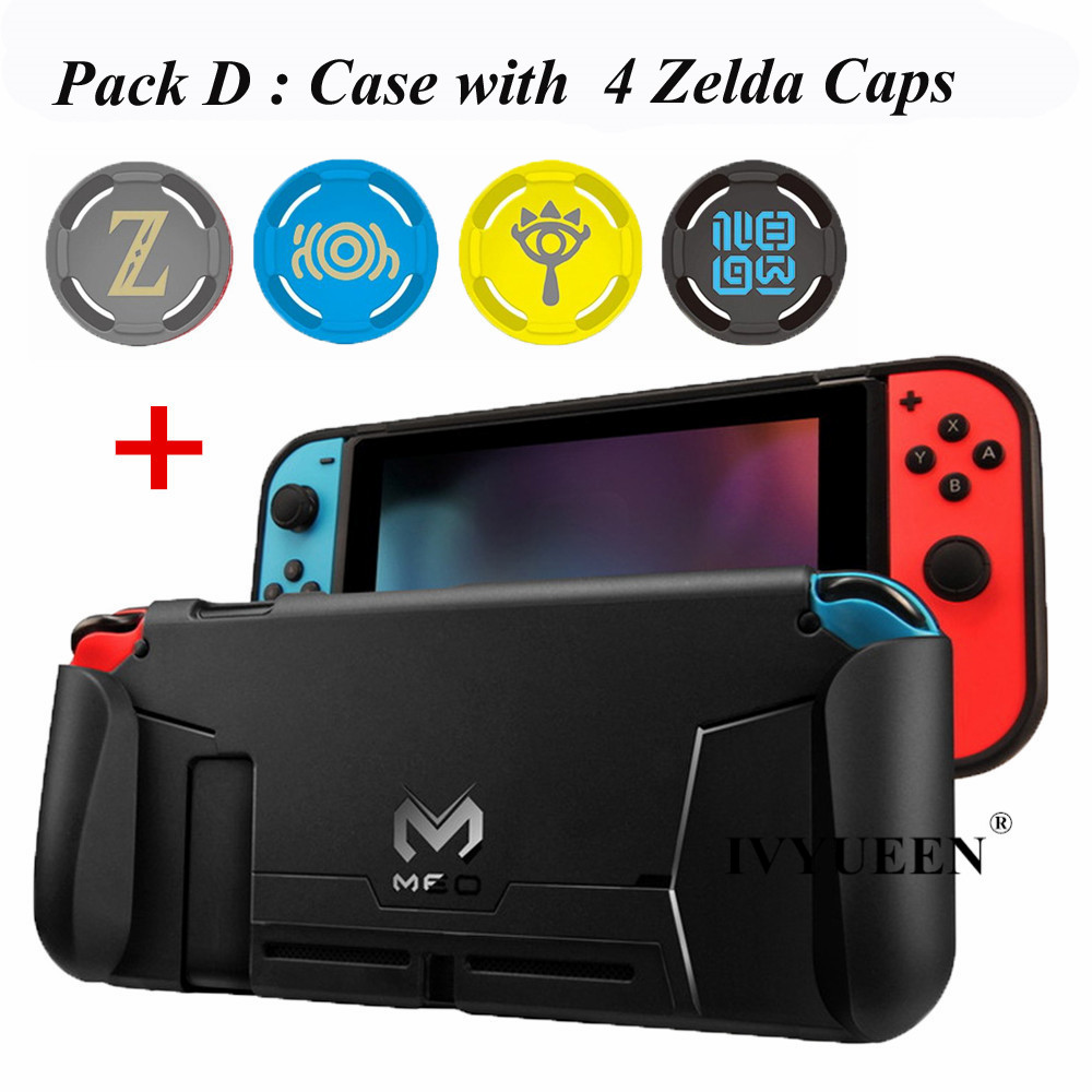 Funda con empuñaduras protectoras de TPU para consola de interruptores de lvyueen para controlador de interruptores 4 juegos de absorción de golpes: Pack D