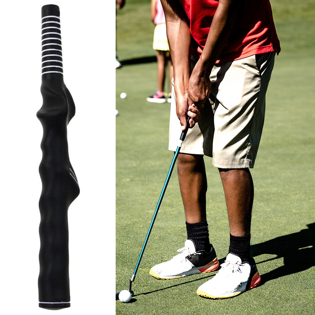 Golf Training Grip Right Left Hand Swing Practice Tool Breathable Club Proper: Black White 9.15mm