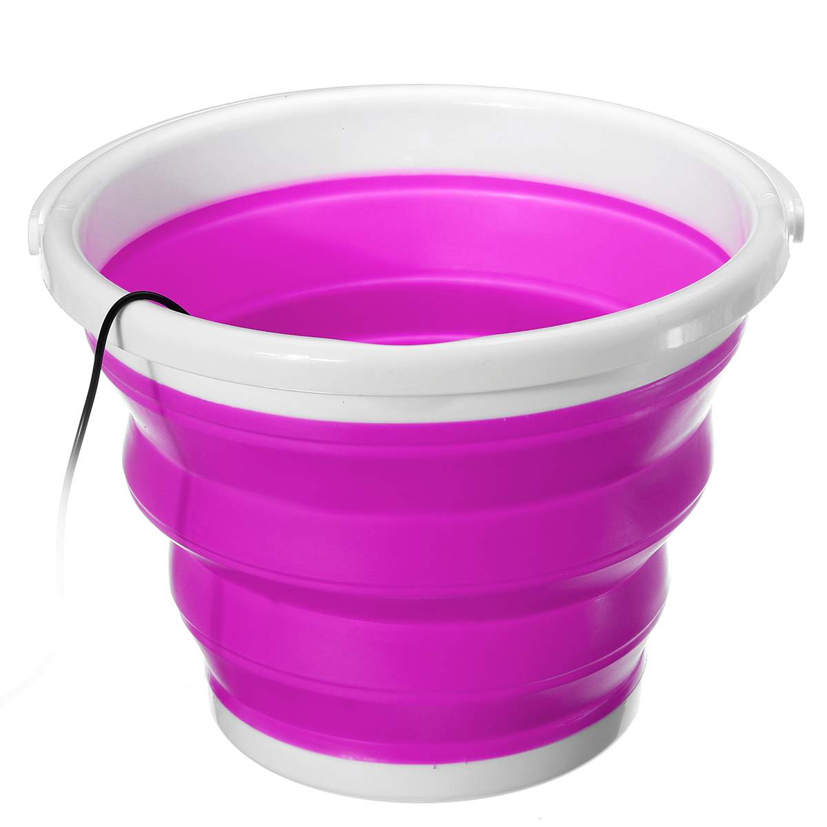 Remote control 10L Portable Mini Washing Machine Ultrasonic Turbine Washing Machine Foldable Bucket Shape Laundry Clothes Washer: Rose red