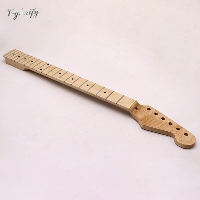 High gloss 6 string electric guitar neck natural color Canada maple wood 22 frets guitar neck with middle line on the back