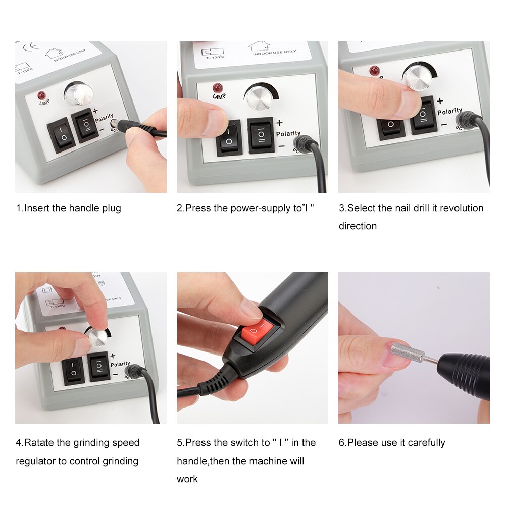 Máquina Eléctrica para manicura y pedicura, juego de herramientas, 30 brocas, 100 bandas de lijado