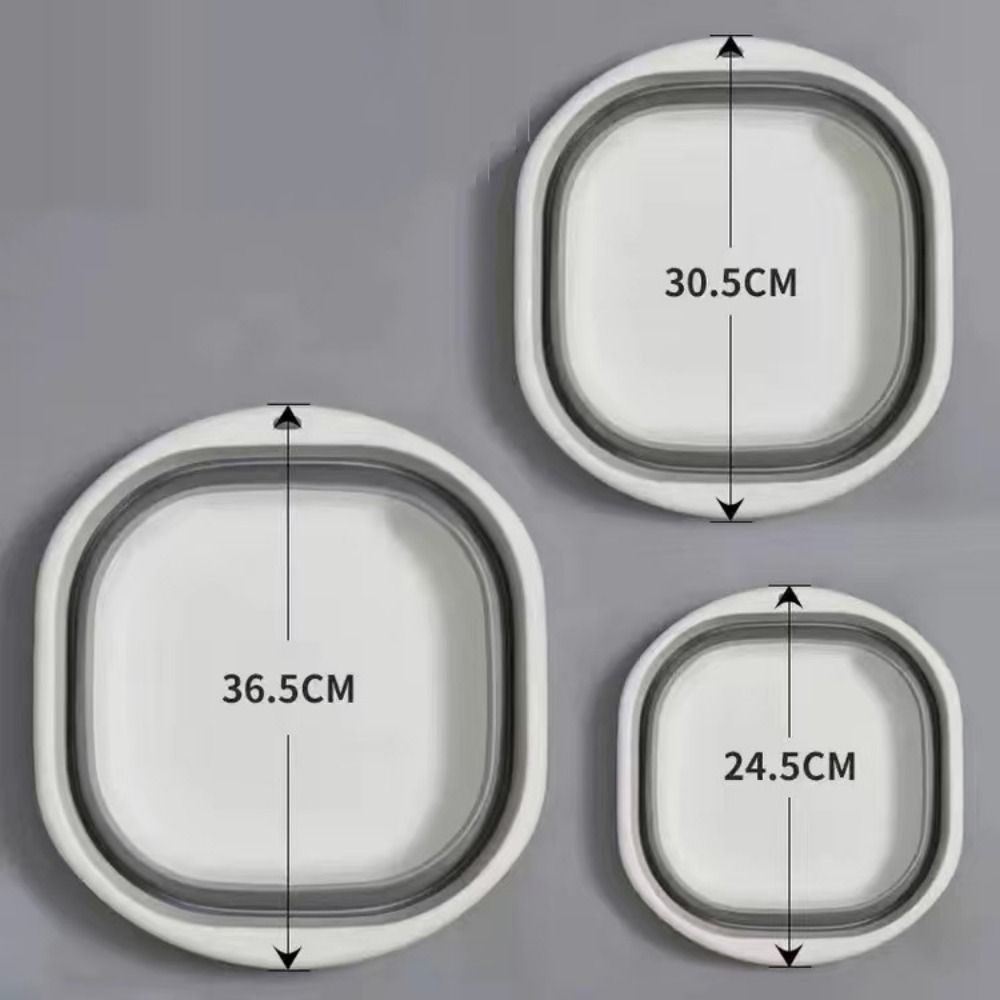Bassin pliable Portable en Silicone, 3 pièces, empilable, gain de place, seau de pied pliant, trou de suspension, lavabos portables légers