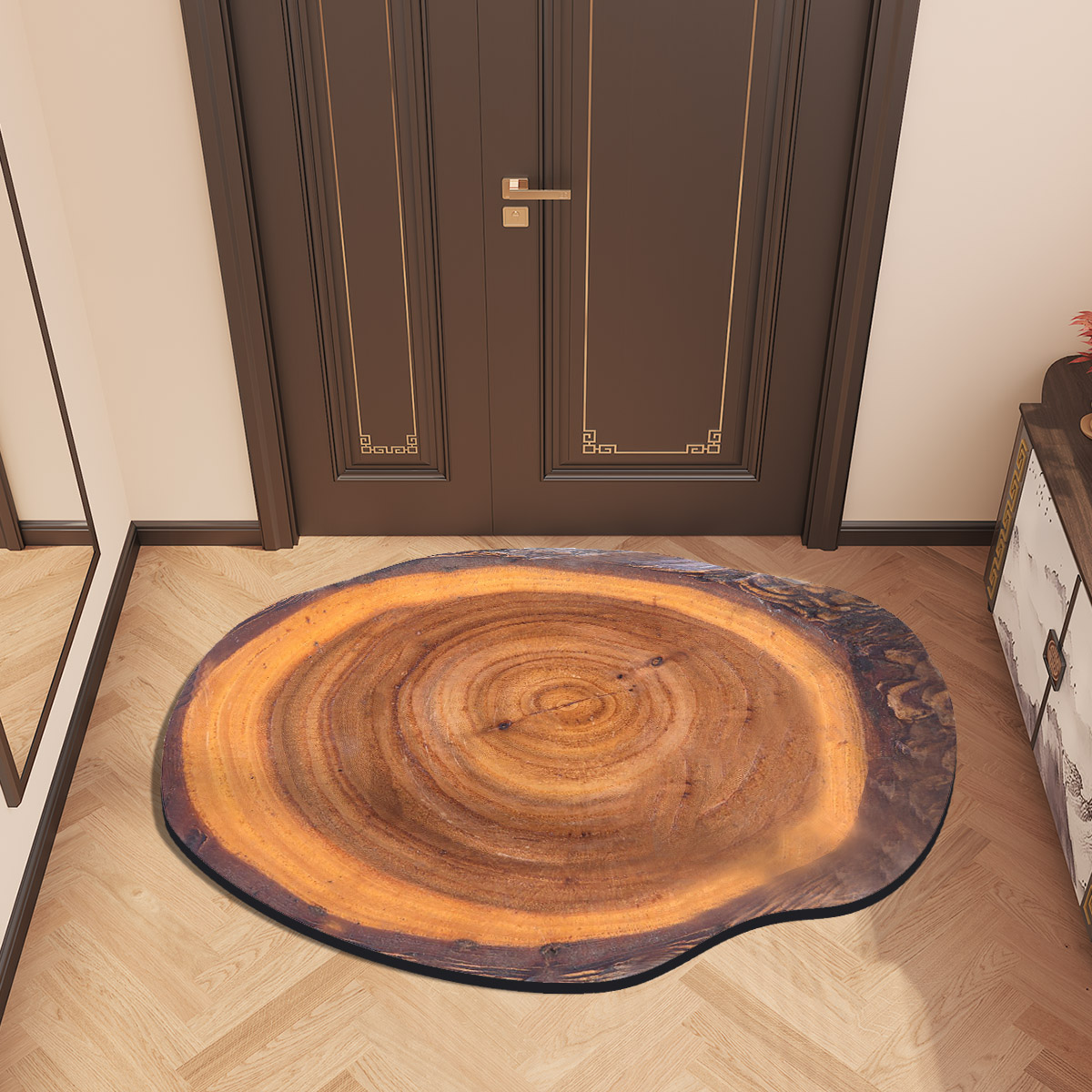 Felpudo de entrada de casa con estampado de madera Vintage, alfombras para habitación al aire libre, pasillo, dormitorio, suelo, baño de pies, alfombra para puerta, lavable personalizado: 1 m² / YELLOW
