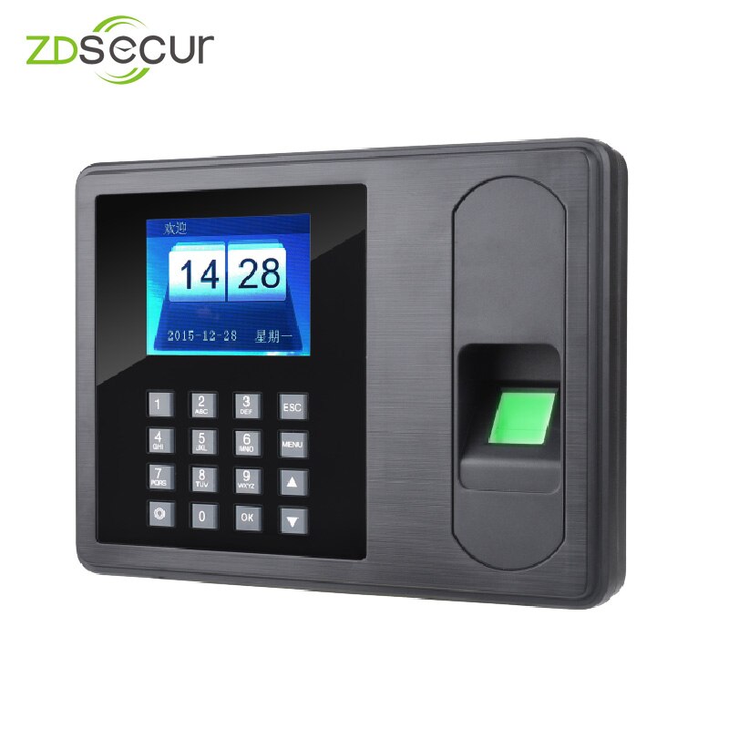 Reloj de tiempo biométrico con huella dactilar, máquina de Asistencia para Empleados con controlador USB flash ZDA6