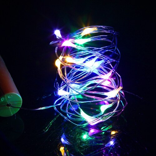 Guirlande lumineuse pour bouteille de vin en forme de liège 1m/2m, LED cordes avec bouchon de bouteille décorations, pour halloween, fête de noël: Multicolor / 2m 20leds