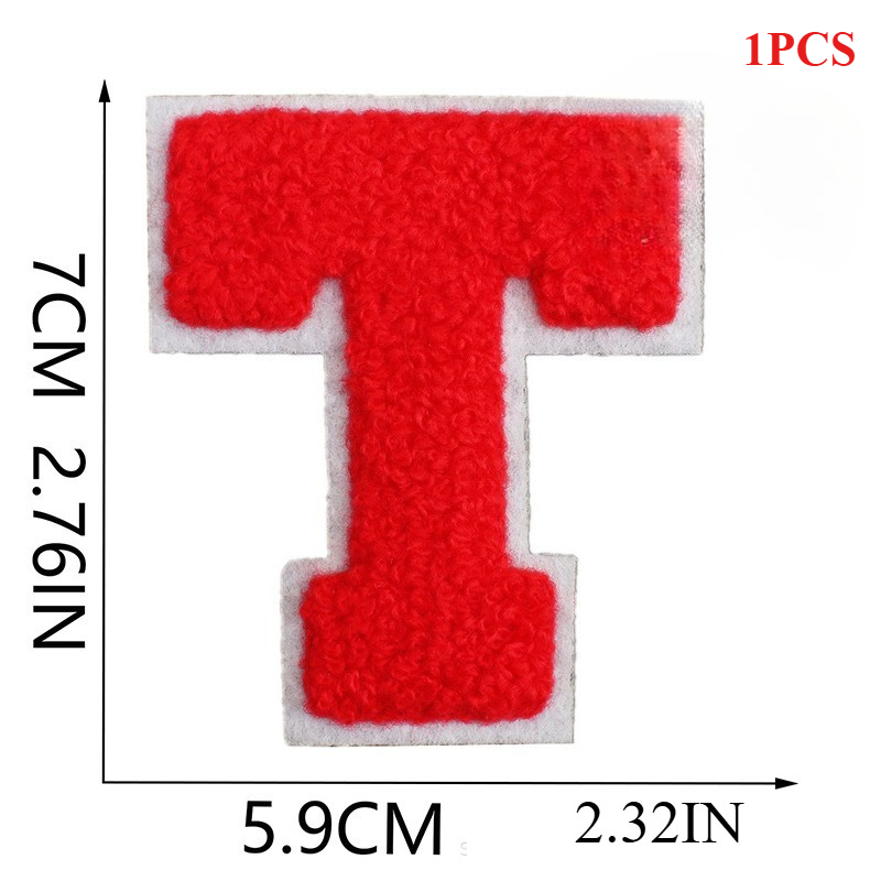 7Cm White Background Red Character Embroidery Cloth Sticker English Letters Towel Embroidery Patch Sticker Computer Embroidery: Pink