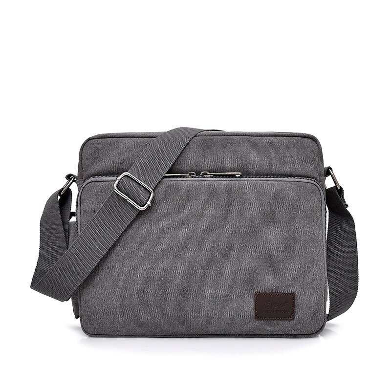 Canvas Multifunction Mens Messenger Shoulder Bags Solid Briefcases Suitcase Card Pocket For Men Women Office Outdoor Travel: Grey