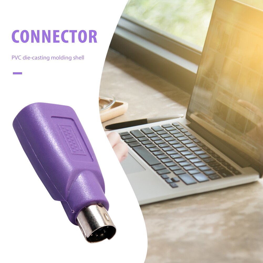 2/5Pcs PS2 Male Naar Usb Vrouwelijke Adapter Adapter Computer Muis Toetsenbord Aansluiten Converter Paars Gadgets Computer Accessoires