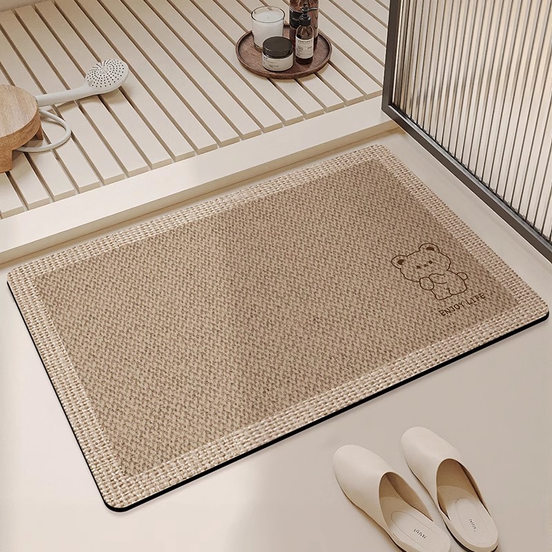 Tapis de sol de salle de bain, boue de diatomée, séchage rapide, tapis de porte de salle de bain, tapis antidérapant domestique, lavabo de toilette, coussinet de pied