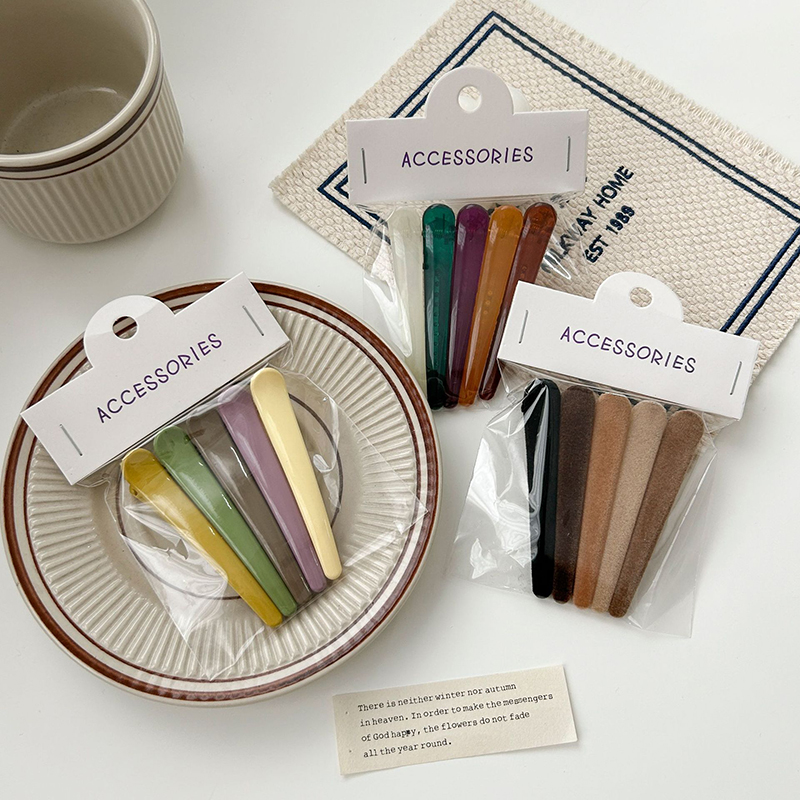 Pince à cheveux en plastique 8cm pour femmes et filles, 5 pièces/lot, maquillage, frange sans courbure, pince à bec de canard, épingles à cheveux, outil de coiffure