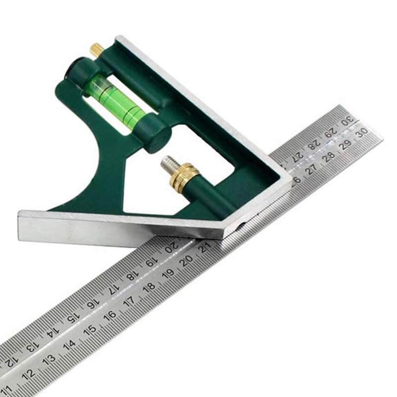 300Mm Combination Square With Bubble Level, 12 Inches Adjustable Square, Universal Adjustable Square Measuring Tool