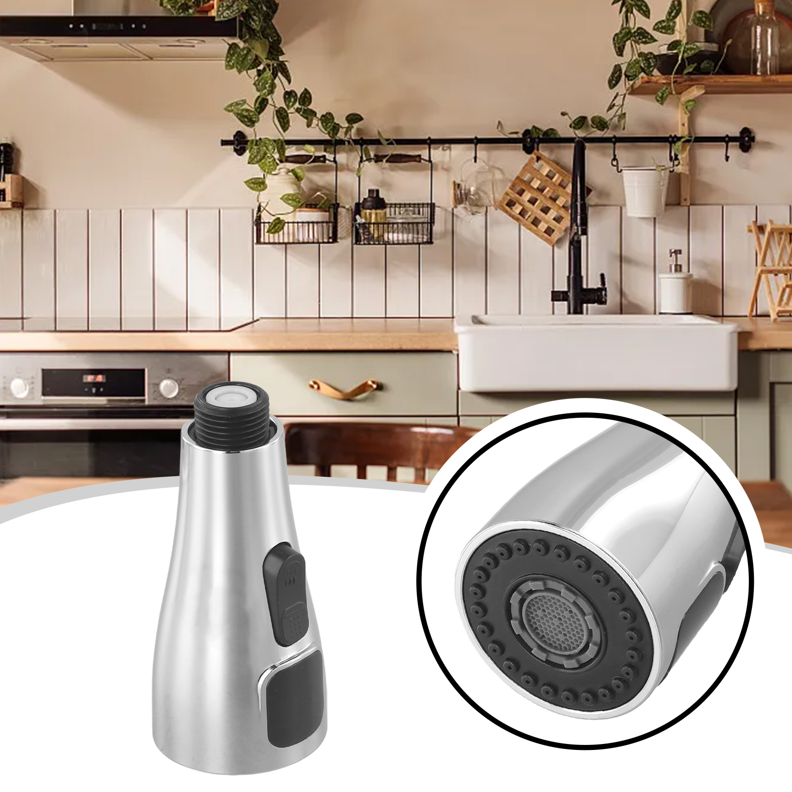 Kitchen Faucet Head LED Faucet Tap Nozzle Replacement Water Saving Reduce Bills Kitchen Swivel Head Digital Pull-out Nozzle