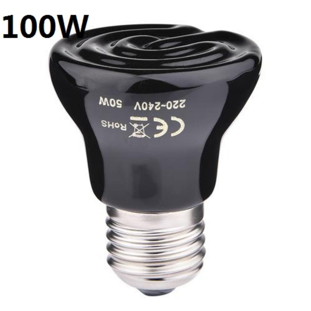 Lámpara calefactora de cerámica con infrarrojos lejanos para mascotas, calefactor para Reptiles, tortugas y lagartos, de 25W/50W/75W/100W 220V, E27: 100w