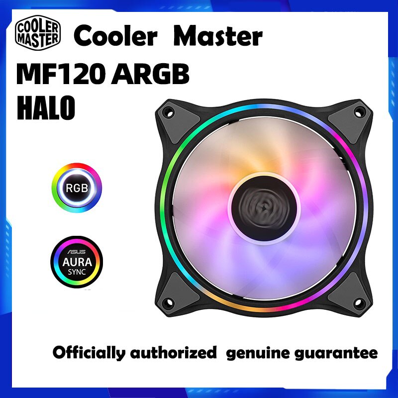 Cooler Master Fan MF120 HALO ARGB case computer fan (balanced fan/dual ARGB lighting effect/mute noise reduction)