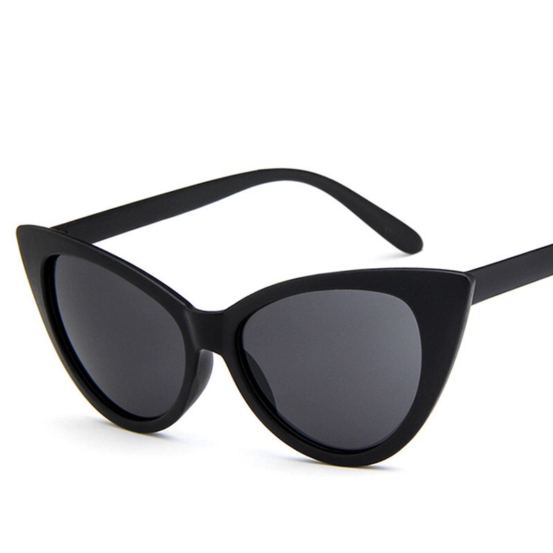 Lunettes de soleil de luxe yeux de chat femmes concepteur rétro Vintage Lunettes de soleil femmes femmes dames Lunettes de soleil miroir Lunettes de soleil: Black